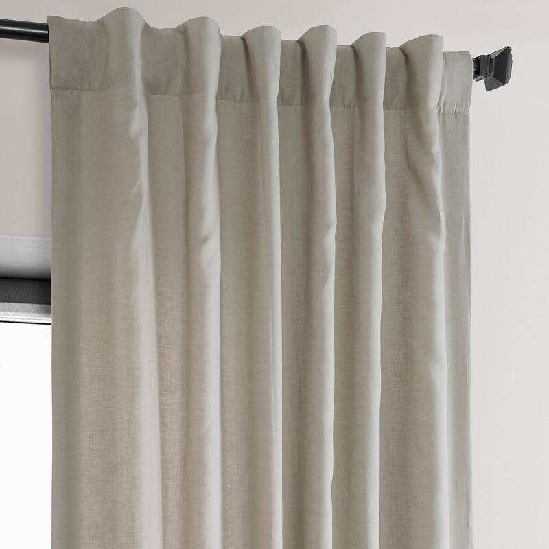 Exclusive Fabrics Room Darkening Euro Linen Curtain (1 Panel) - Window Treatment for Bedroom or Living Room
