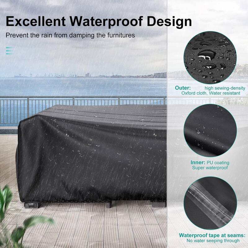 Outdoor Furniture Cover Waterproof Large Seating Protection - 126"x63"x29"