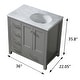 preview thumbnail 19 of 20, BATHLET 36 inch Grey Bathroom Vanity Set with Marble Top, Right Sink Marble Top Round Sink Single Hole
