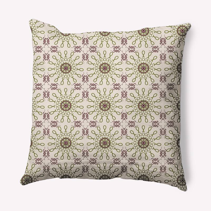 Sun Tile Indoor/Outdoor Throw Pillow - 16" x 16" - Olive