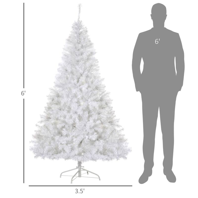 6FT Tall Prelit Douglas Fir Christmas Tree with 250 Warm White LED Lights and 1000 Tips for Realistic Look