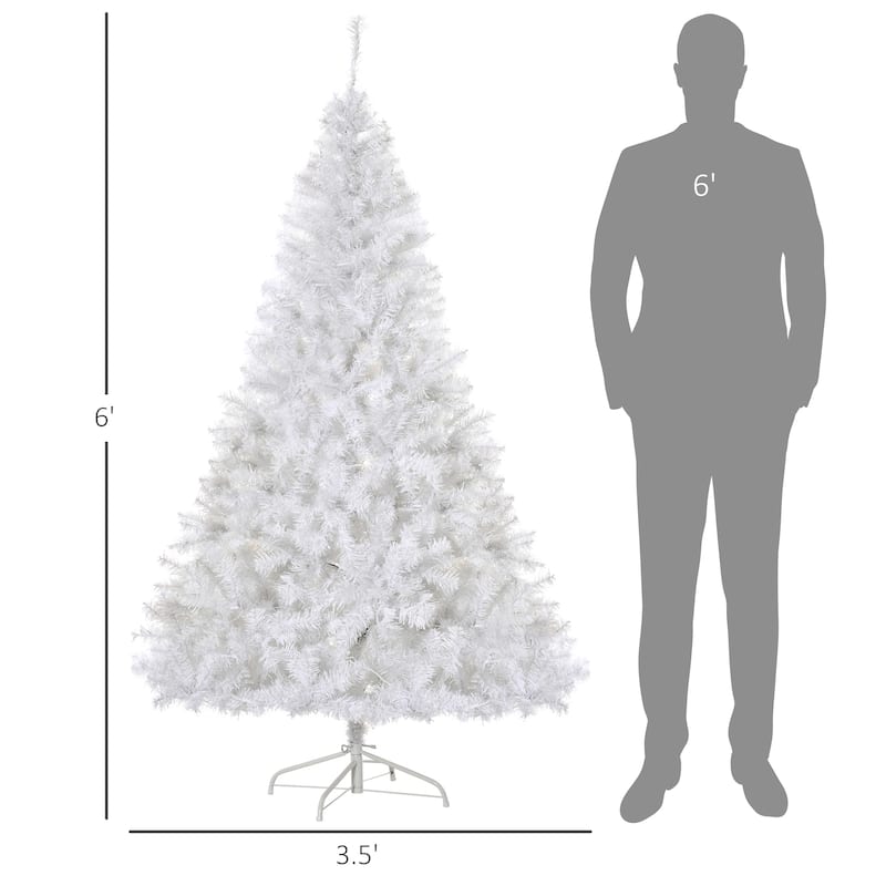 6ft Artificial Douglas Fir Christmas Tree with Warm White LED Lights, 1000 Tips