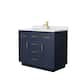 Option Dark Blue, Gold Trim, White Cultured Marble Top