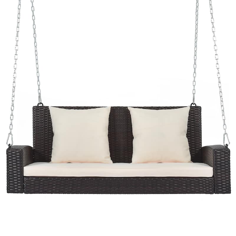 2-Person Wicker Hanging Porch Swing