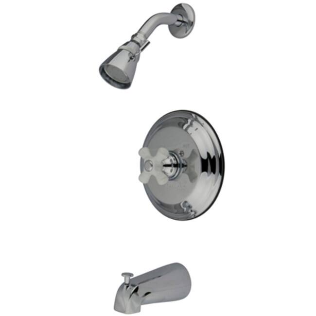 Kingston Brass Restoration Tub and Shower Trim Package with 1.8 GPM - Polished Chrome