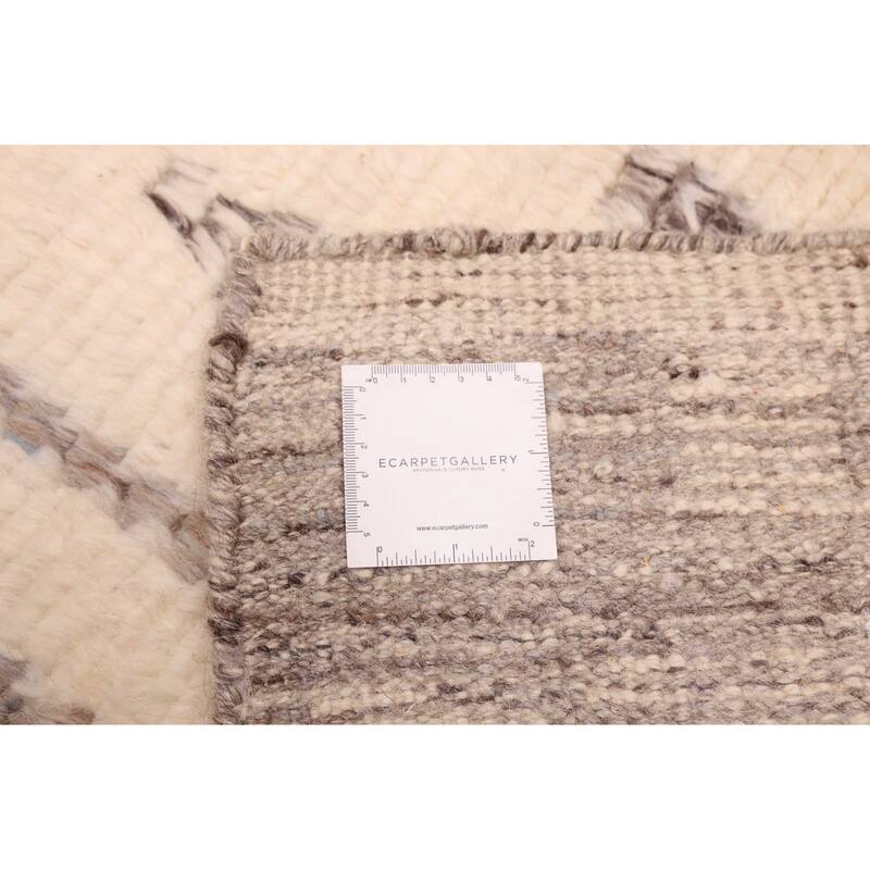 ECARPETGALLERY Hand-knotted Looma Cream, Grey Wool Rug - 8'3 x 10'0