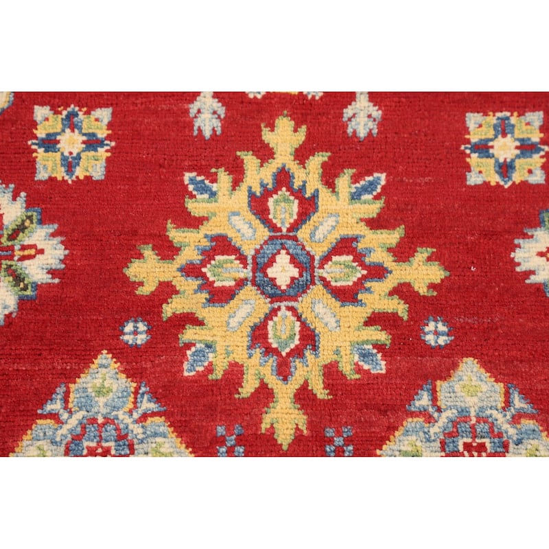 Red Kazak Accent Rug Handmade Wool Carpet - 3'4" x 5'2"