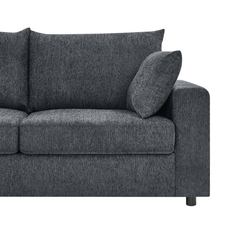 78" Modern Upholstered 2-seater Sofa with 2 Throw Pillows