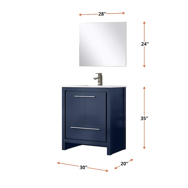 Lafarre Bath Vanity with Quartz Top, Sink, Mirror and Chrome Faucet