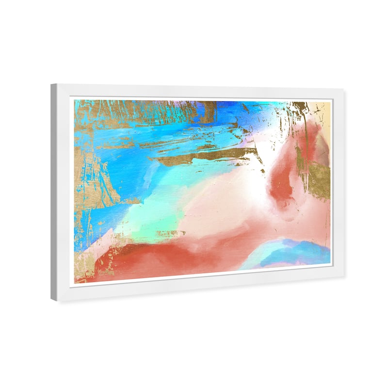 Wynwood Studio Prints Abstract Ocean Sunset Blue and Modern & Contemporary Wall Art Canvas Print