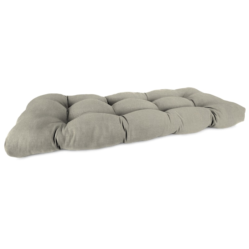 Sunbrella 44" x 18" Contoured Outdoor Wicker Bench Cushion - 18'' L x 44'' W x 4'' H - Spectrum Dove