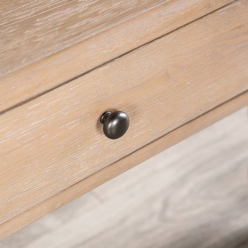 Cherie Coffee Table, 2 Drawers, Light White Washed Wood, 52 Inch