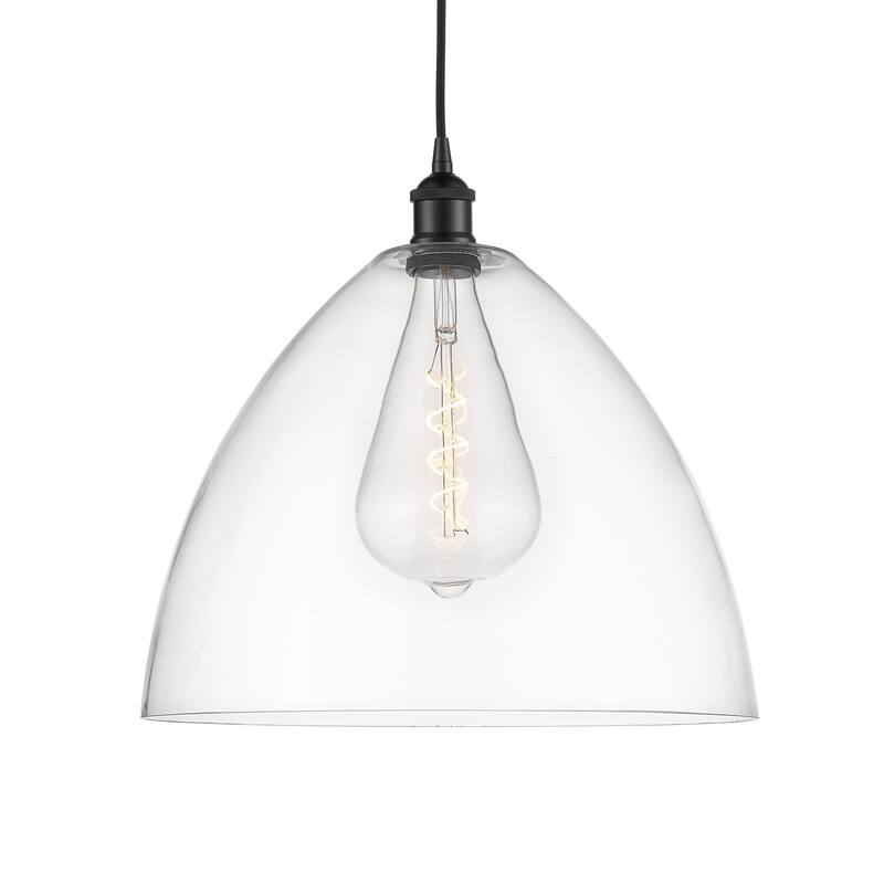 Innovations Lighting 616-1P-18-16 Edison Dome Pendant Edison Dome 16" - Matte Black / Clear