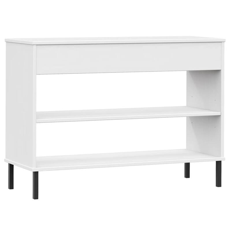 vidaXL Console Cabinet Buffet Storage with Metal Legs Solid Wood Pine OSLO - 38.6" x 13.8" x 27.6"