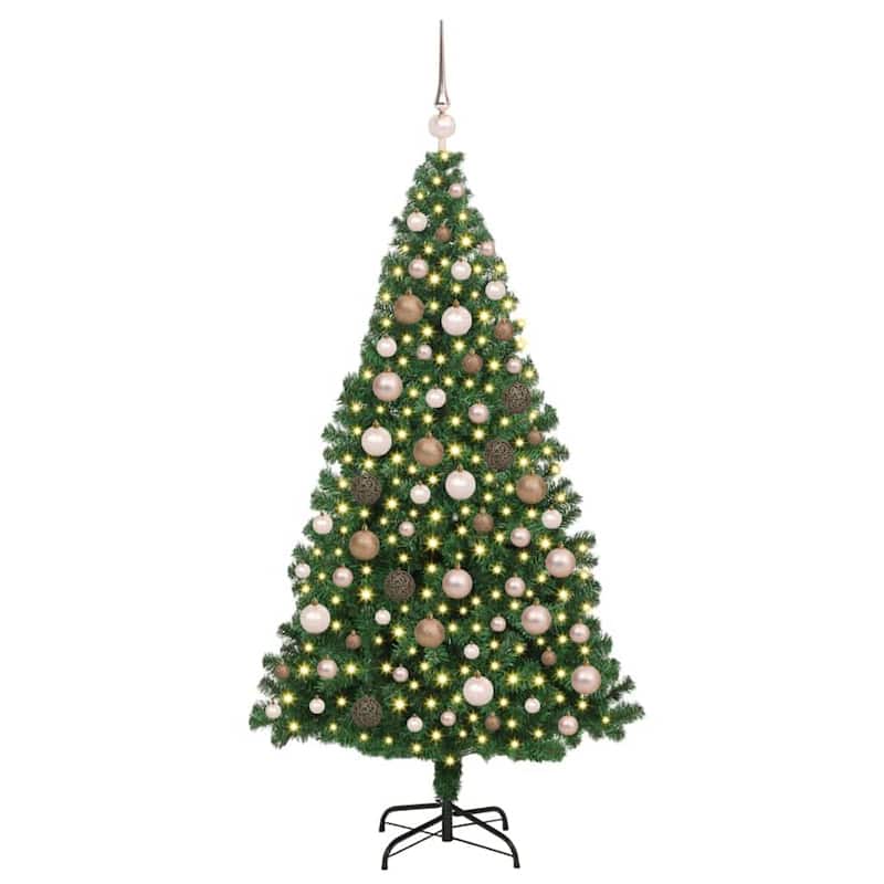 vidaXL Artificial Christmas Tree Green 70.9" PVC and Steel and Plastic