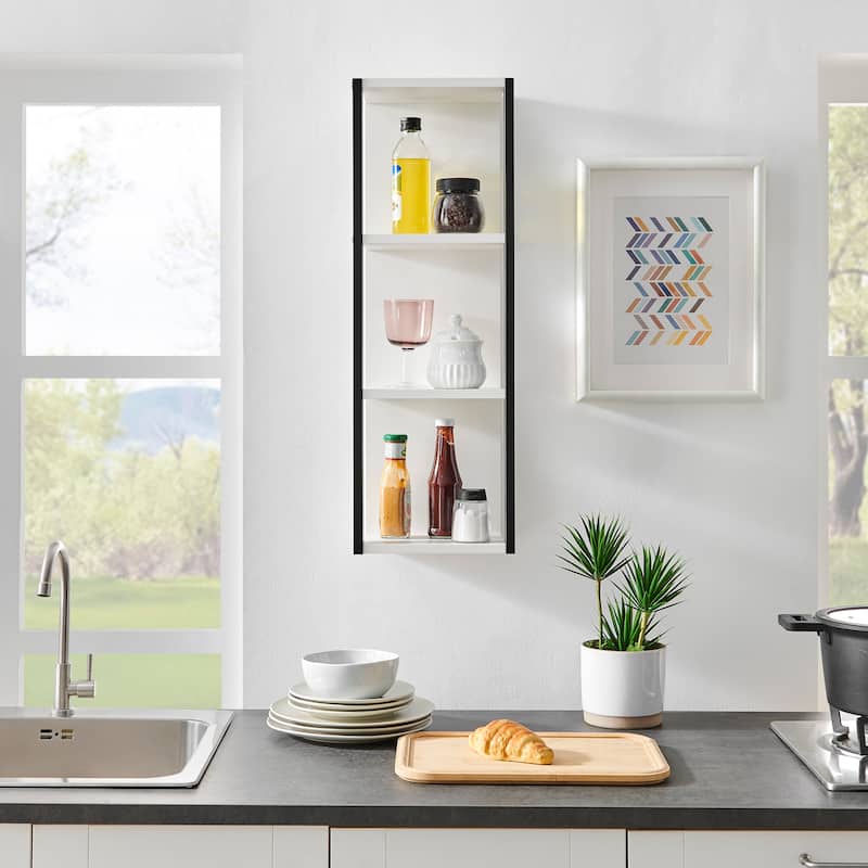 Danya B. Recife Vertical Three-Tier Modern Shadow Box Cube Display Wall Shelf - N/A