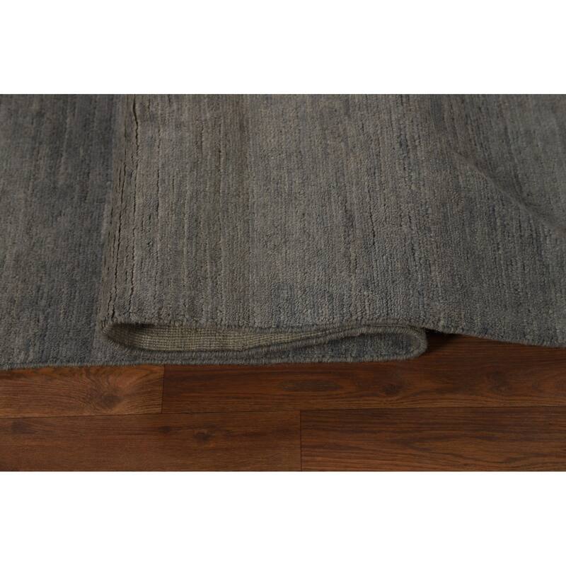 Striped Gray Gabbeh Oriental Area Rug Handmade Wool Carpet - 6'3" x 9'3"