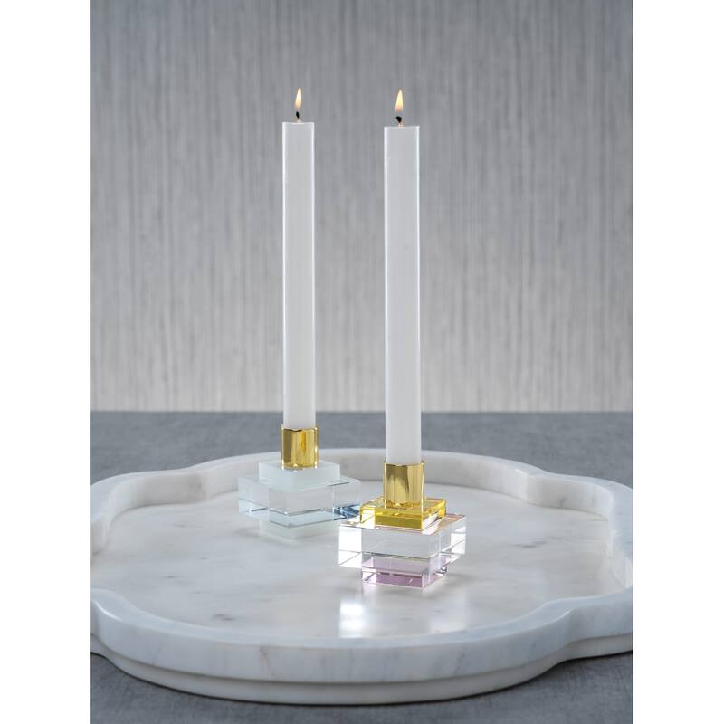 Vianna Square Crystal Candle Holder