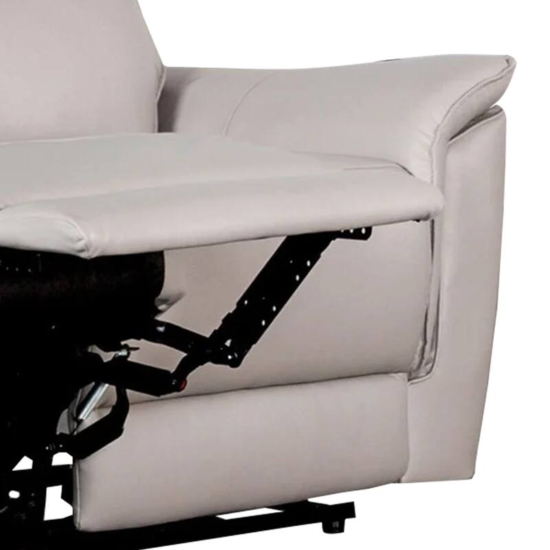 Lenne Loveseat, Taupe Gray Faux Leather, Manual Recliner, 63 Inch