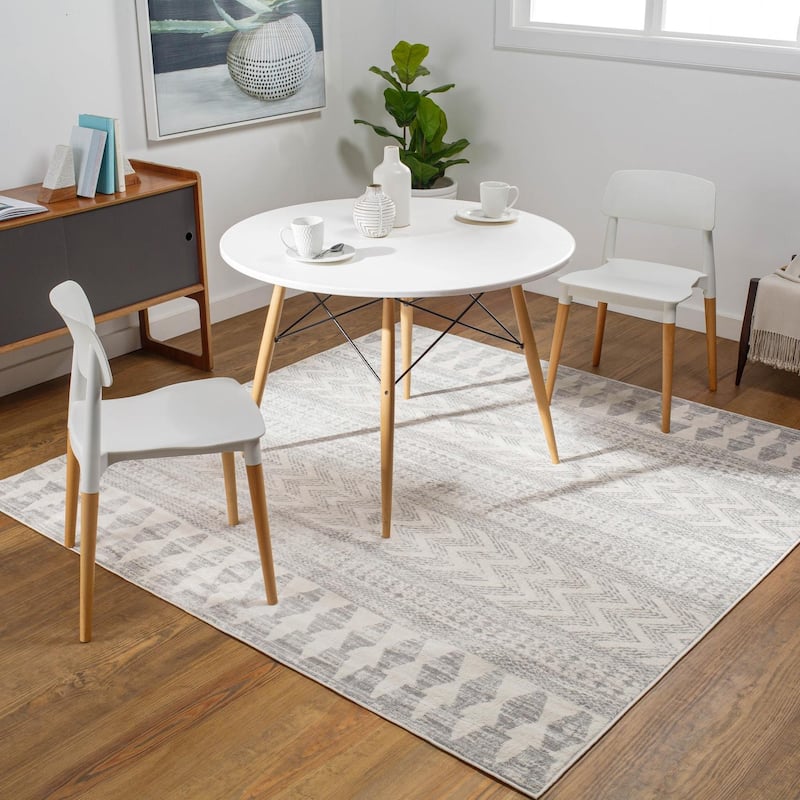 Livabliss Roma Vintage Area Rug - 6'7" x 6'7" Square - Grey