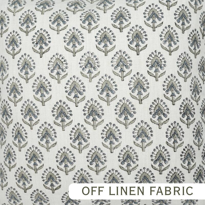 Fabdivine Heavy Linen Floral Ruffled Both Side Cushion Cover Home Décor Accent