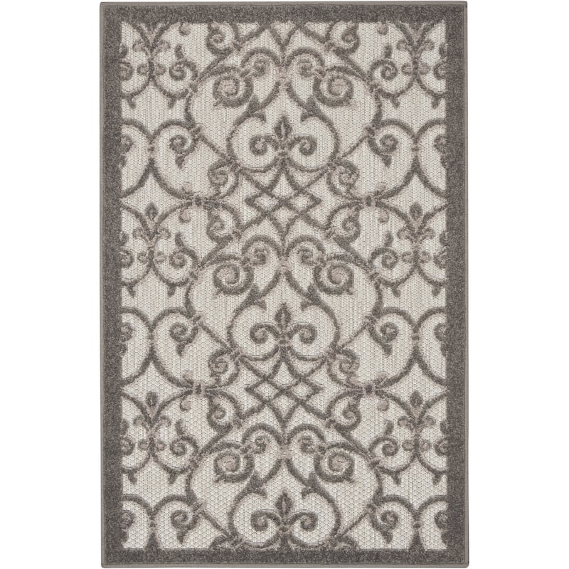 Nourison Aloha Transitional Scroll Indoor/Outdoor Damask Rug