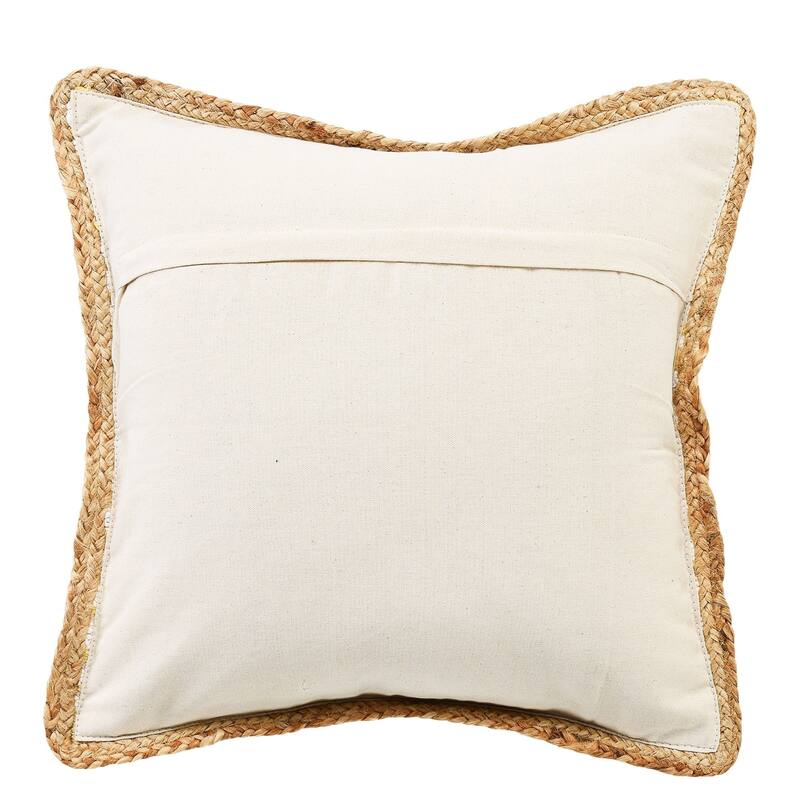 20" Yellow and White Bordered Striped Square Throw Pillow