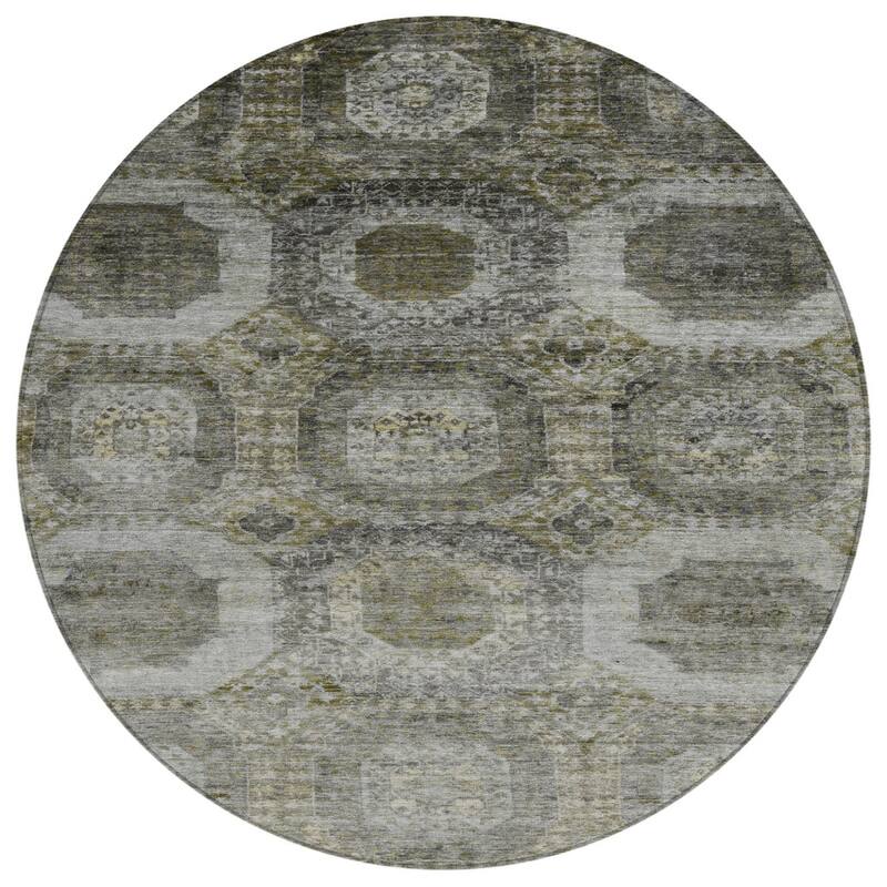 HomeRoots Medallion Transitional Rectangle Outdoor Rug