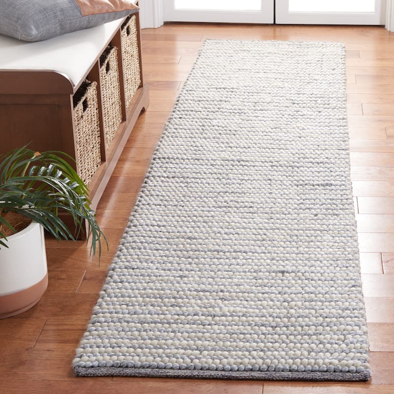 Martha Stewart by SAFAVIEH, Handmade Lisaveta Modern Wool Rug - 2'3" x 9' Runner - Ivory/Grey