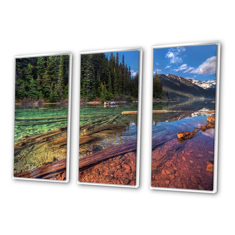 Designart "Beautiful View of Mountain Lake" Landscape Framed Art Prints