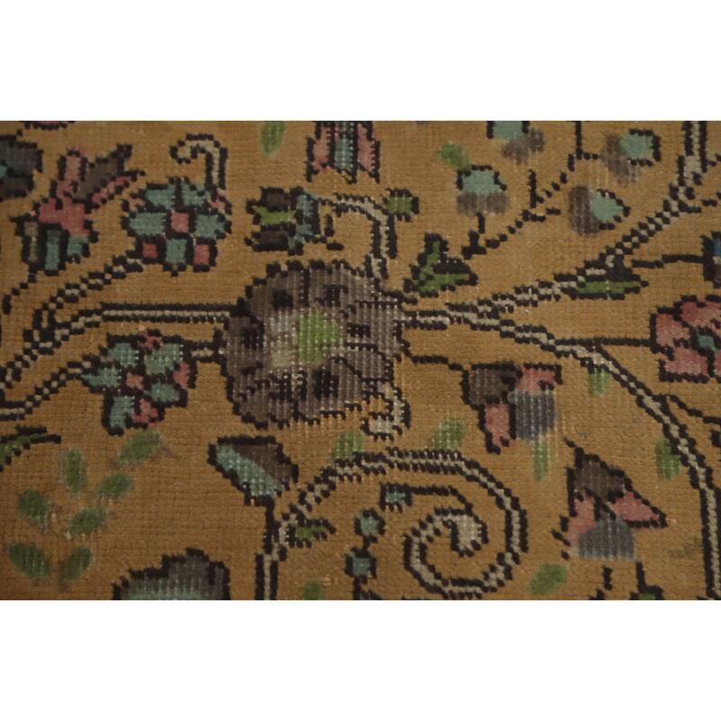 Hand Knotted Oriental 100% Wool Carpet Traditional Floral Oranges & Rust Tabriz Area Rug - 12' 7'' X 9' 10''