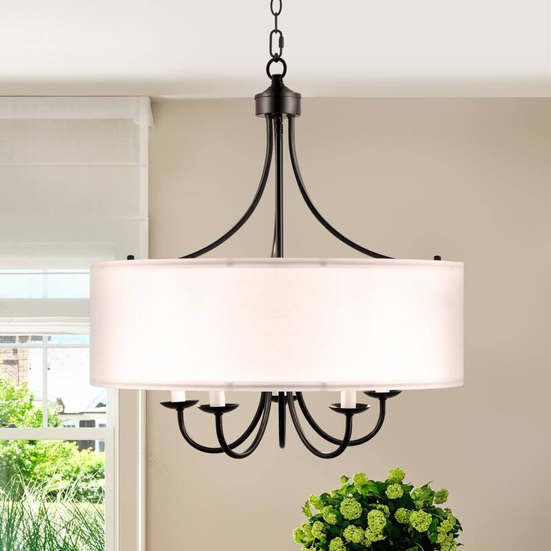 Modern Drum Light Chandelier Industrial Dining Room Light Fixtures
