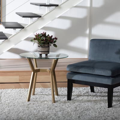 Carson Carrington Gidsholm Metal and Glass 24-inch Round End/Side Table