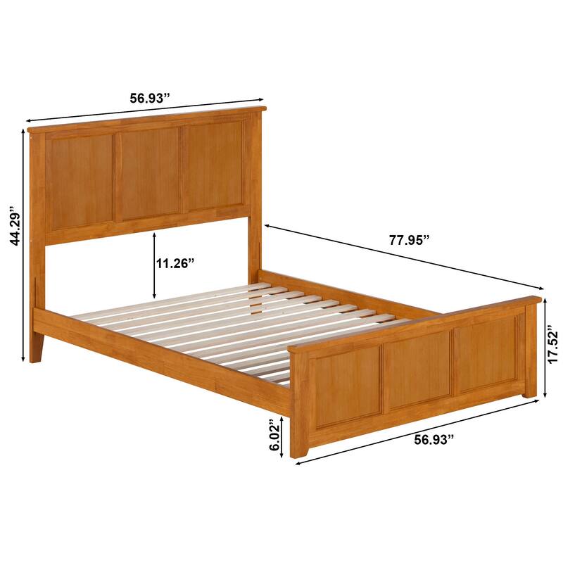 Madison Wood Low Profile Platform Bed with Matching Footboard