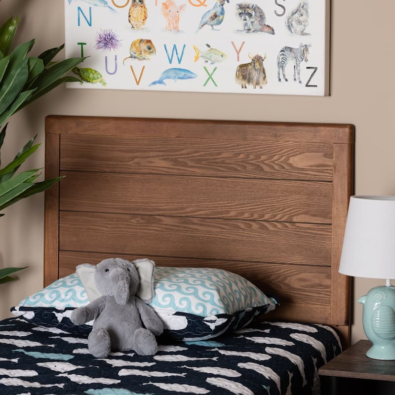 Seren Walnut Brown Finished Wood Twin Size Headboard