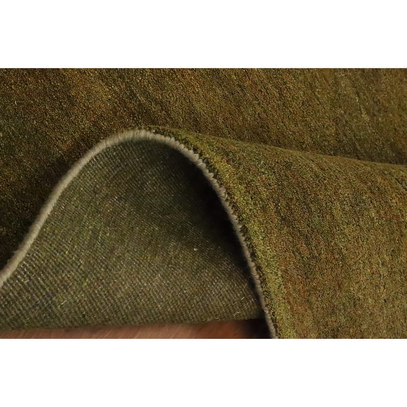 Hand Knotted Oriental 100% Wool Carpet Modern Modern Green Gabbeh Area Rug - 6' 2'' X 5' 0''