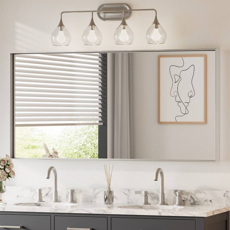 Keonjinn Aluminum Framed Wall Mount Bathroom Vanity Mirror