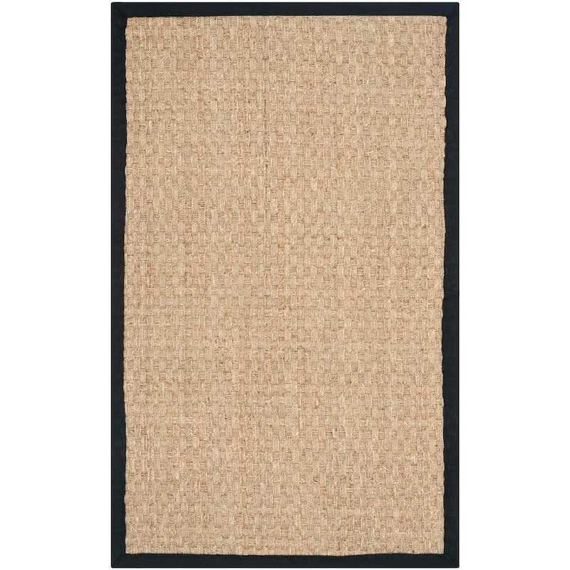 SAFAVIEH Natural Fiber Zymryd Basketweave Seagrass Rug - 3' x 5' - Natural/Black