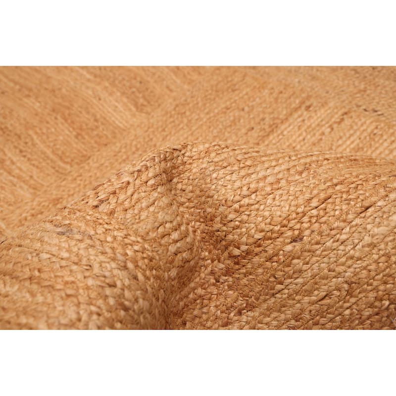 ECARPETGALLERY Braided Weave Palas Denizli Tan Jute Rug - 5'4 x 7'4