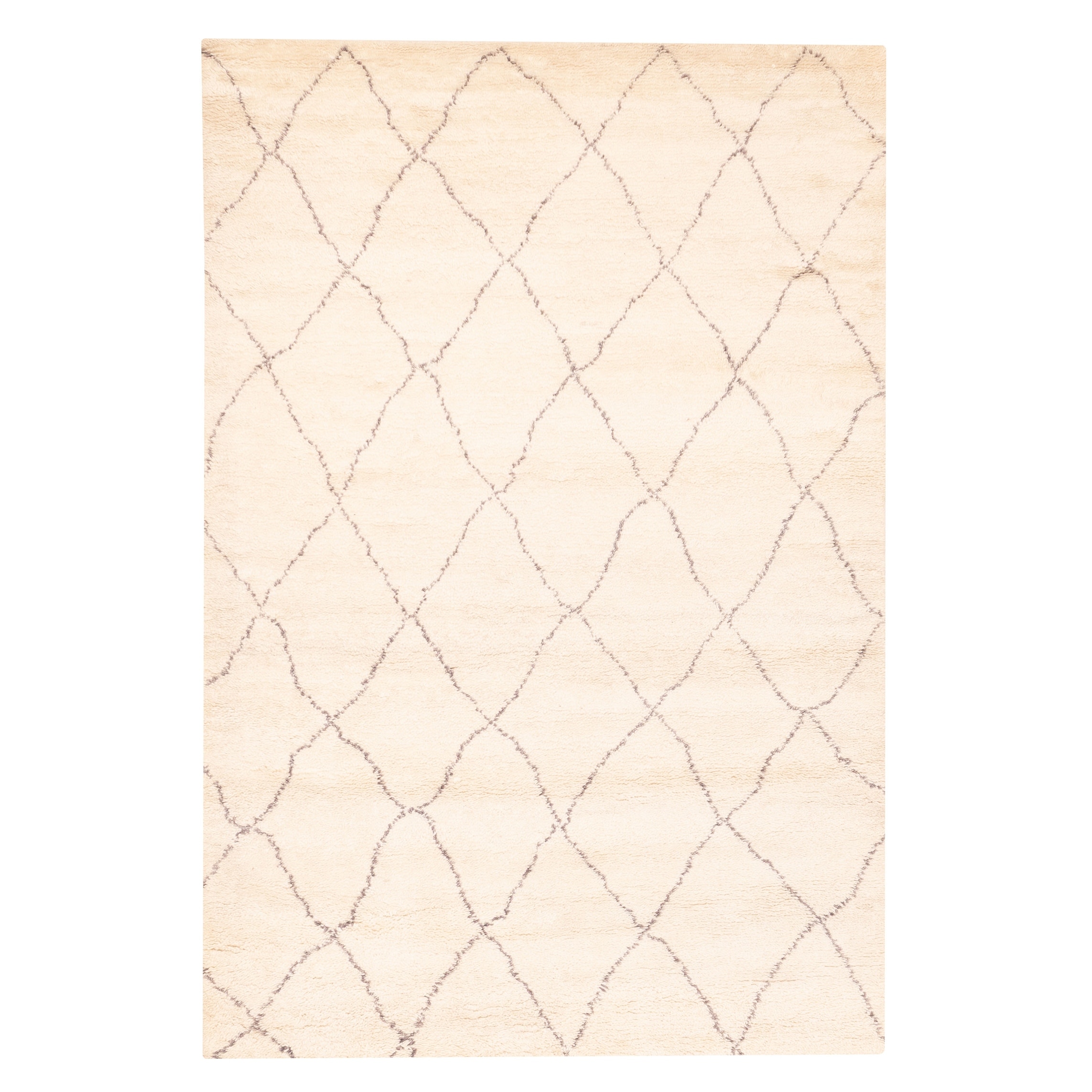 ECARPETGALLERY Hand-knotted Tangier Cream Wool Rug - 6'8 x 9'9