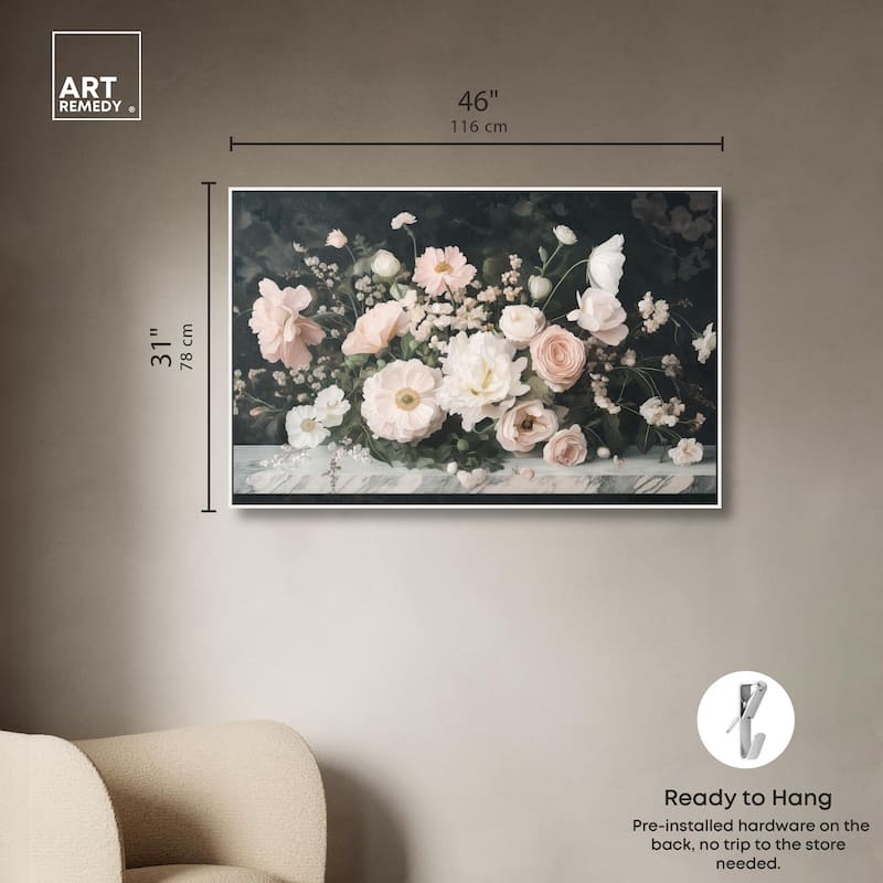 Marble and Blooms Canvas by Art Remedy