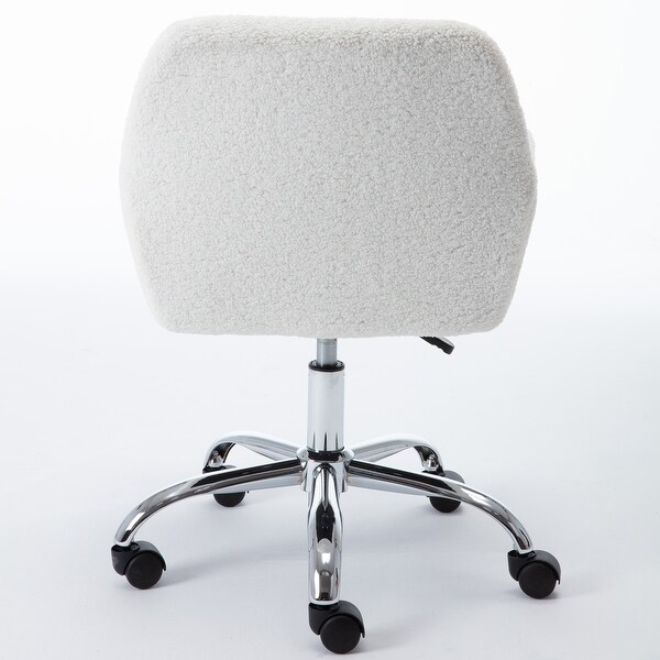 White sherpa shop desk chair