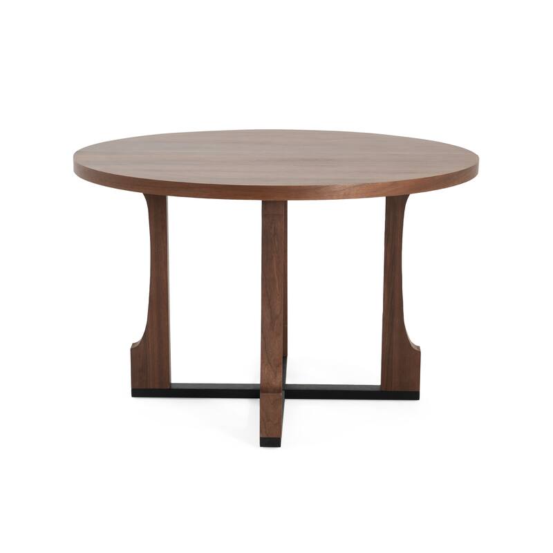 Roomfitters 48" Round Dining Table with Solid Wood Top and Sturdy Cross Base, Modern Kitchen and Dining Room Table