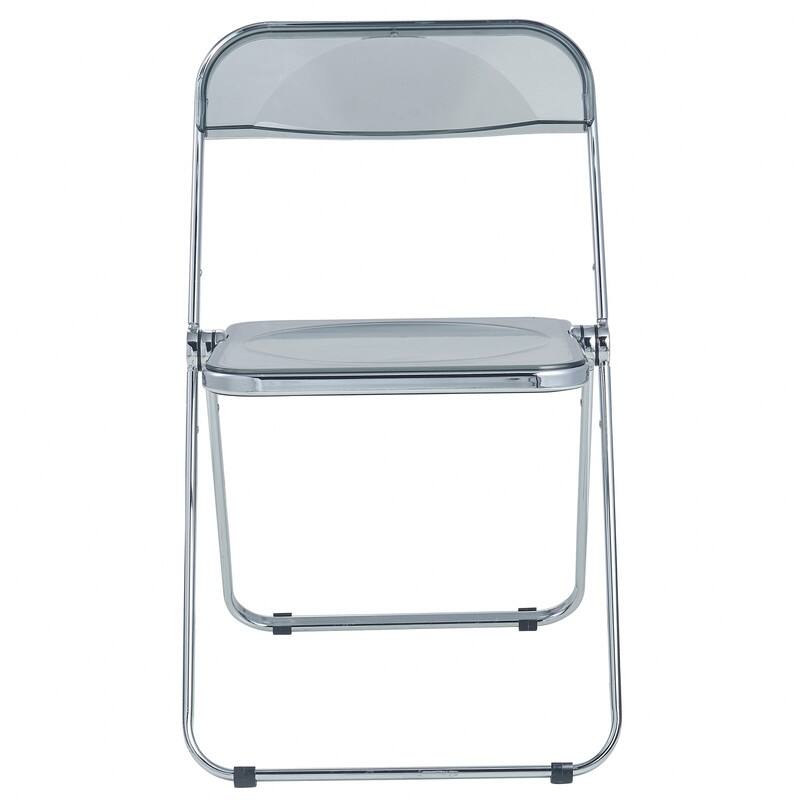 Lawrence Set of 4 Modern Clear Acrylic Transparent Folding Chair with Chrome Steel Frame for Condos and Apartments - 30"