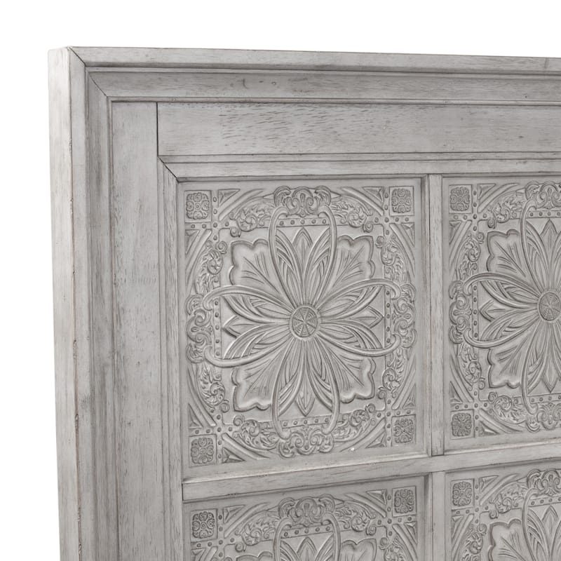 Heartland Antique White Tobacco King Opt Panel Bed