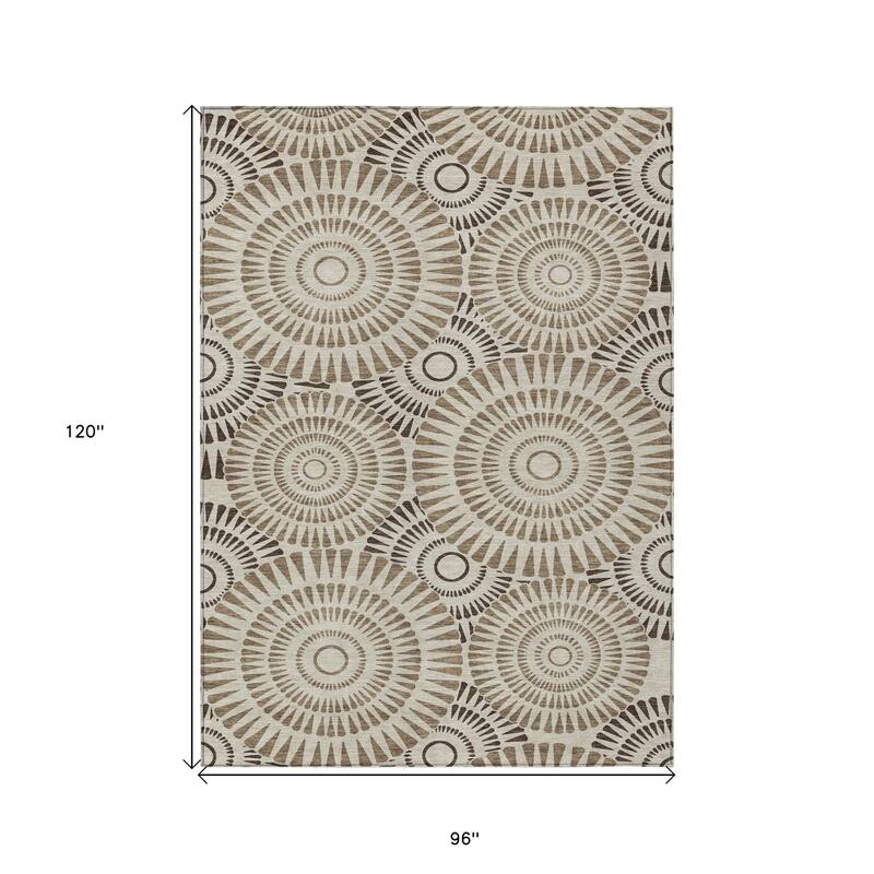 HomeRoots Geometric Transitional Rectangle Outdoor Rug
