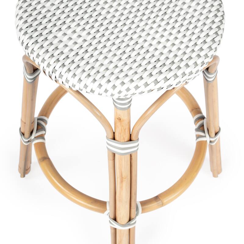 Tobias 24" Rattan Round Counter Stool