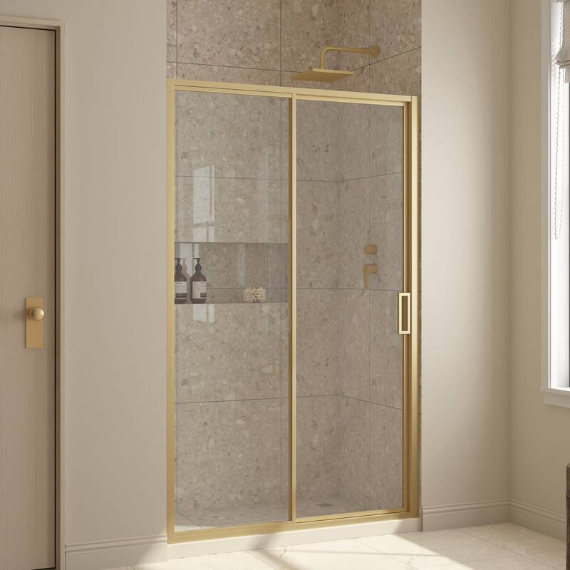 Ove Decors 15SGP-STAN48 Stanford 74" High x 48" Wide Sliding Framed - Brushed Gold