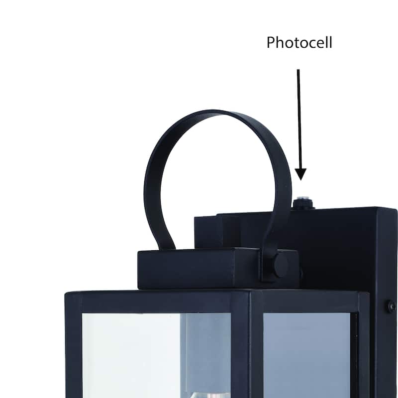 Medinah 1 Light Dusk to Dawn Outdoor Wall Lantern Clear Glass