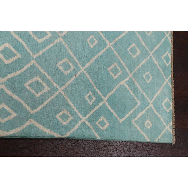 Contemporary Moroccan Vegetable Dye Area Rug Hand-knotted Wool Carpet - 5'6" x 7'9"